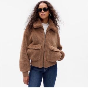 Gap Sherpa moto jacket - Nut Brown, XXS